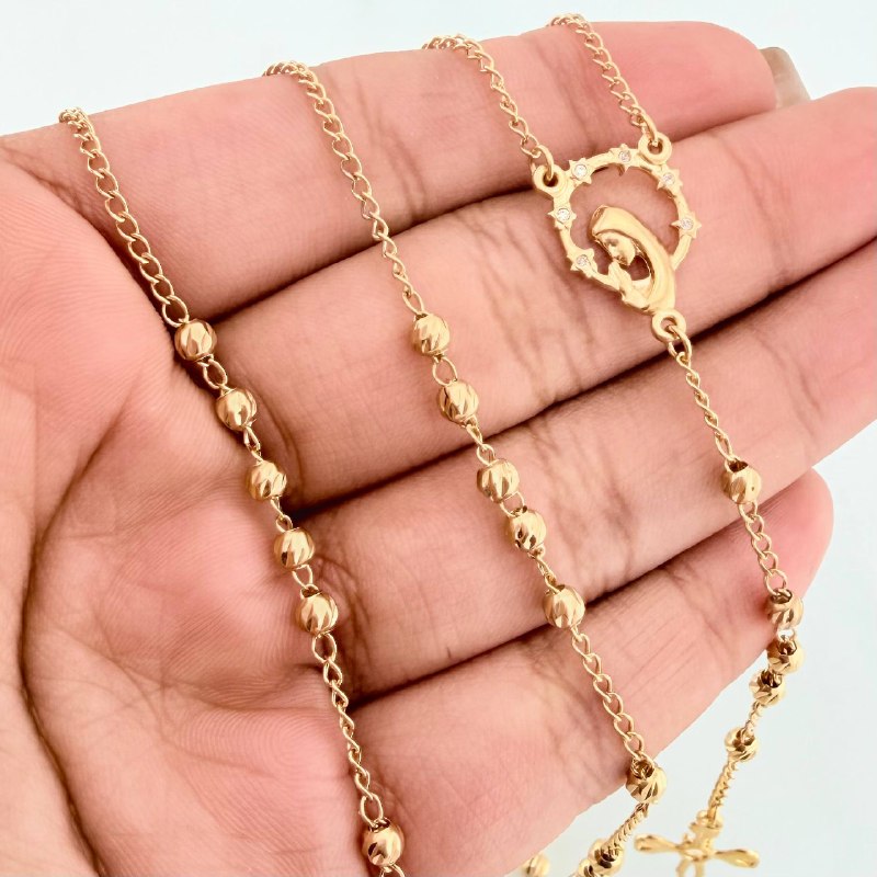 Rosario Virgen Milagrosa 8.1 g / 60 cm / 3 mm Oro Amarillo 18K