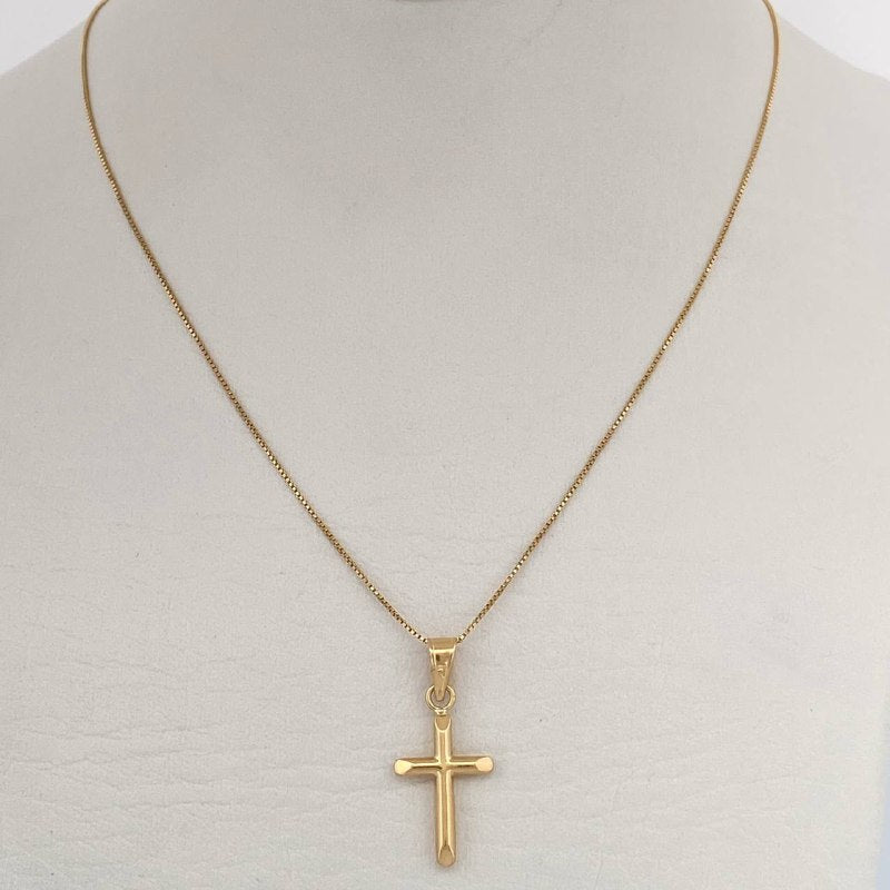 Set Cadena y Dije Veneciana + Cruz  1.45gr / Oro Amarillo 18K (Oferta) $