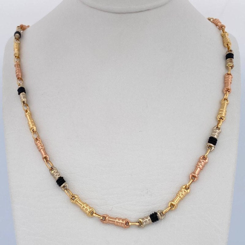 Cadena Rustica Bala 10.15gr / 61cm / Tres Oros 18K &