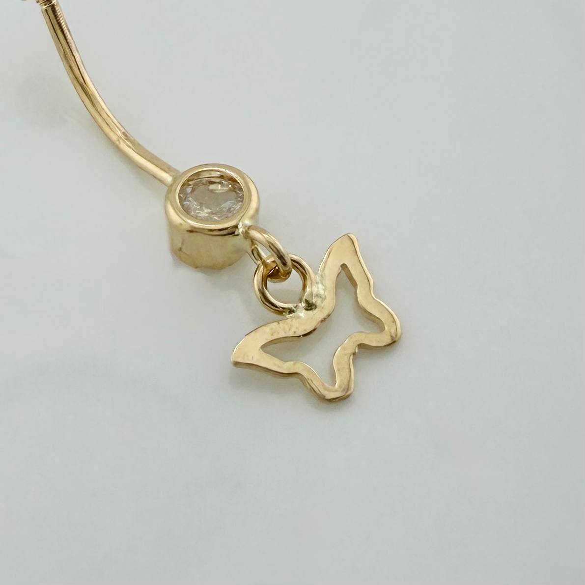Piercing Ombligo Dije Mariposa 0.7 g / 2.7 cm Oro Amarillo 18K