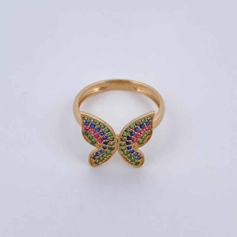 Anillo Mariposas En Relieve 2.5gr / T6 1/4 / Oro 18K $