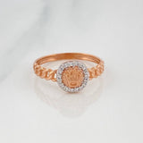 Anillo Cubano Corona 1.9 g / T6 3/4 Dos Oros Blanco Rosa 18K