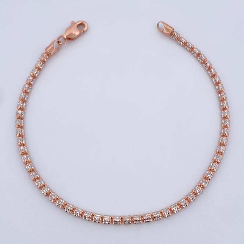 Pulso Ice 4.1gr / 18cm / Dos Oros Blanco Rosa +4 14K Italy &
