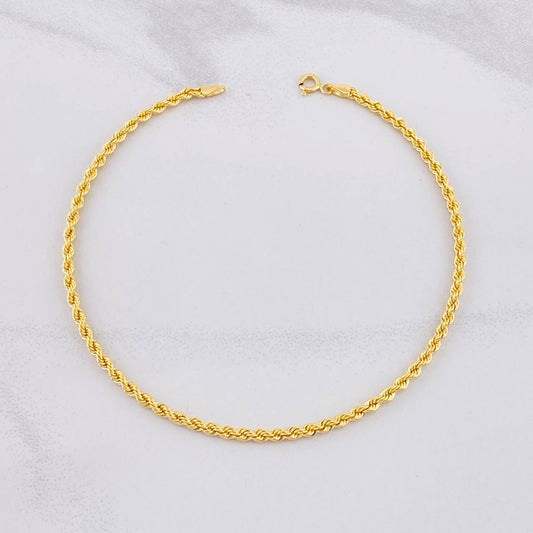 Tobillera Lazo 2.45g / 25.1cm / 2.7mm Oro Amarillo 18K