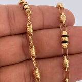 Cadena Rustica Barril Cruz 14.2gr / 61.5cm / Oro Amarillo 18K &
