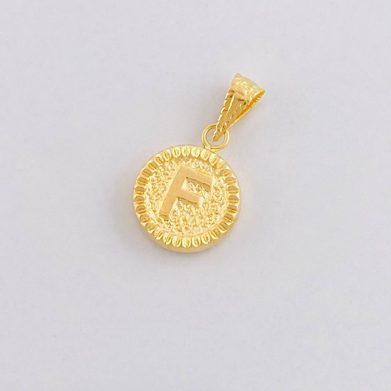 Dije Circulo Letra F 0.6g / 1.7cm Oro Amarillo 18K