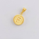 Dije Circulo Letra F 0.6g / 1.7cm Oro Amarillo 18K