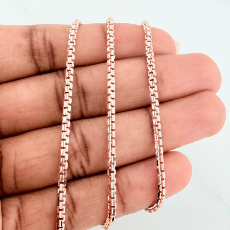 Cadena Veneciana 16.4 g / 70 cm / 1.8 mm Dos Oros Blanco Rosa 18K