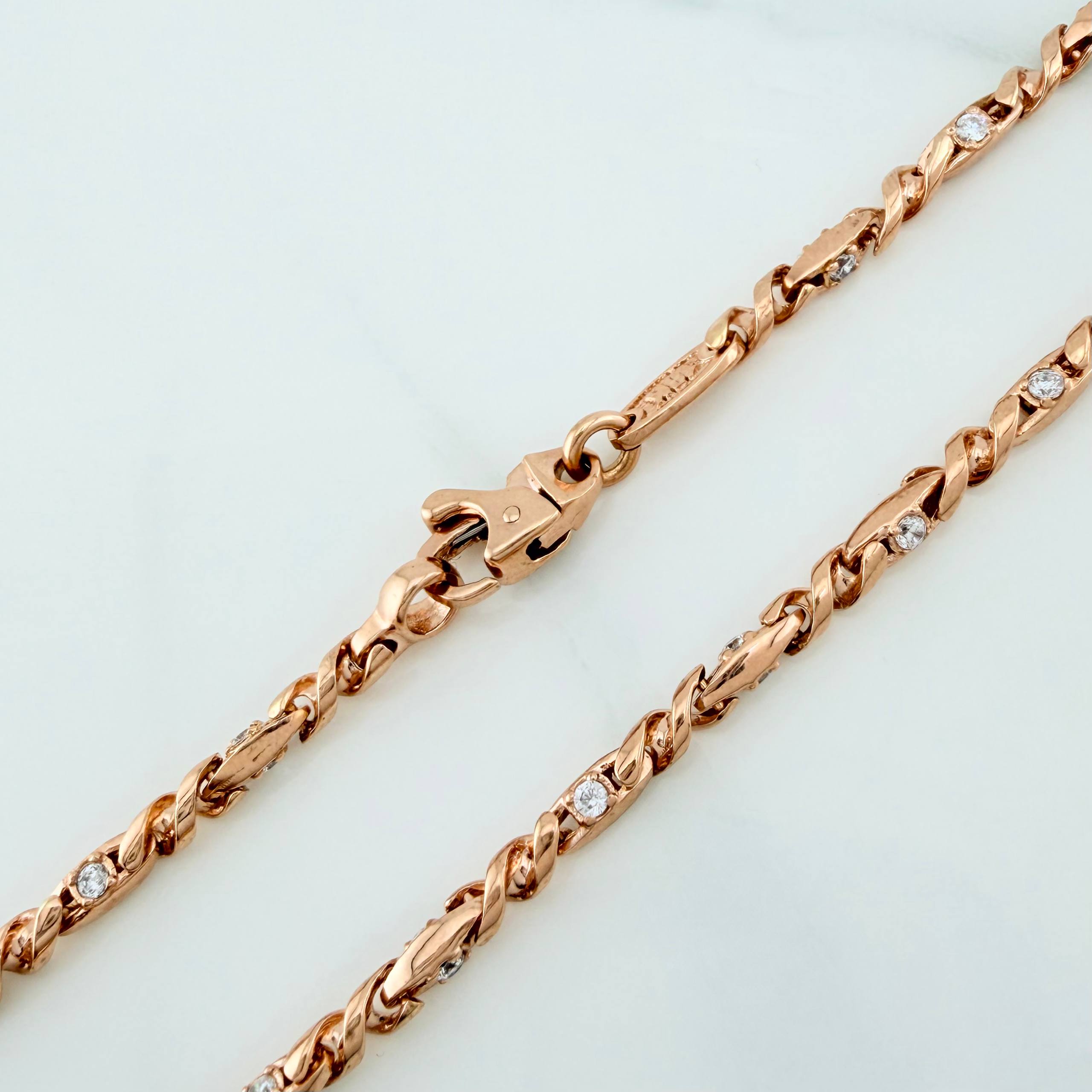 Cadena Dubai Trenzada 23.4 g / 50.5 cm / 3 mm Oro Rosa 18K