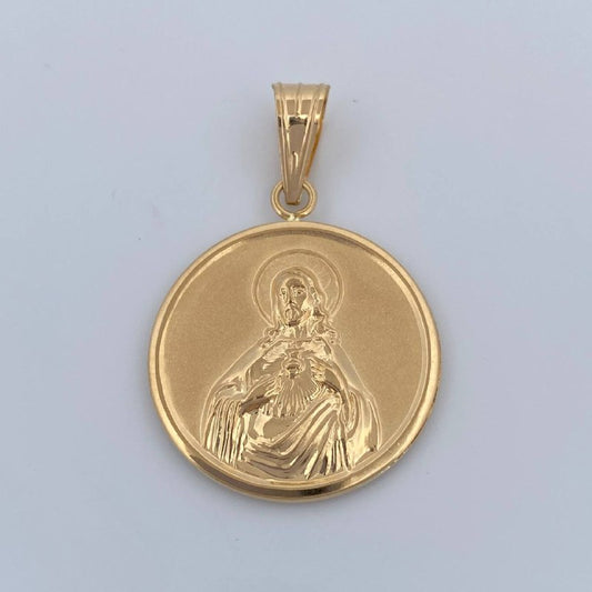 Dije Sagrado Corazon De Jesus - Virgen Del Carmen 3.5gr / 3.8cm / Oro Amarillo 18K &