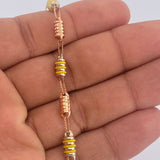 Tobillera Rustica Barril 6.35gr / 25.3cm / Dos Oros Blanco Rosa 18K $