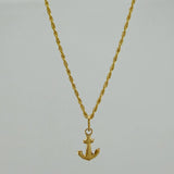 Set Cadena Lazo + Dije Ancla / 1,15 gr / 45 cm Oro Amarillo 18K