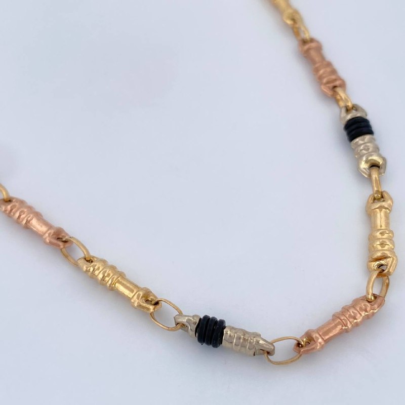 Cadena Rustica Bala 10.15gr / 61cm / Tres Oros 18K &