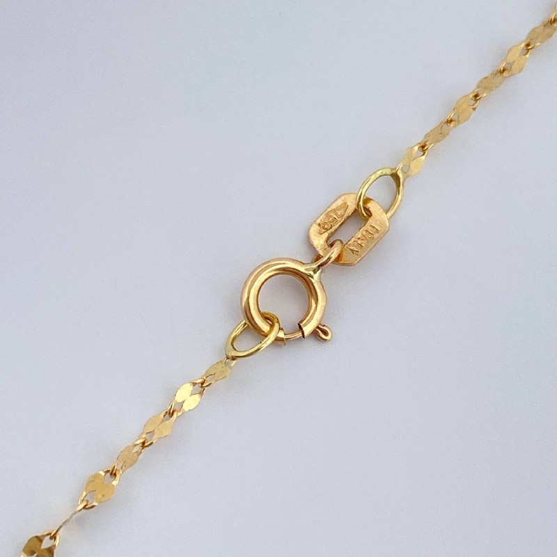 Set Cadena y Dije Flor Espejo + Corazon 1.5gr / Oro Amarillo 18K (Oferta) $