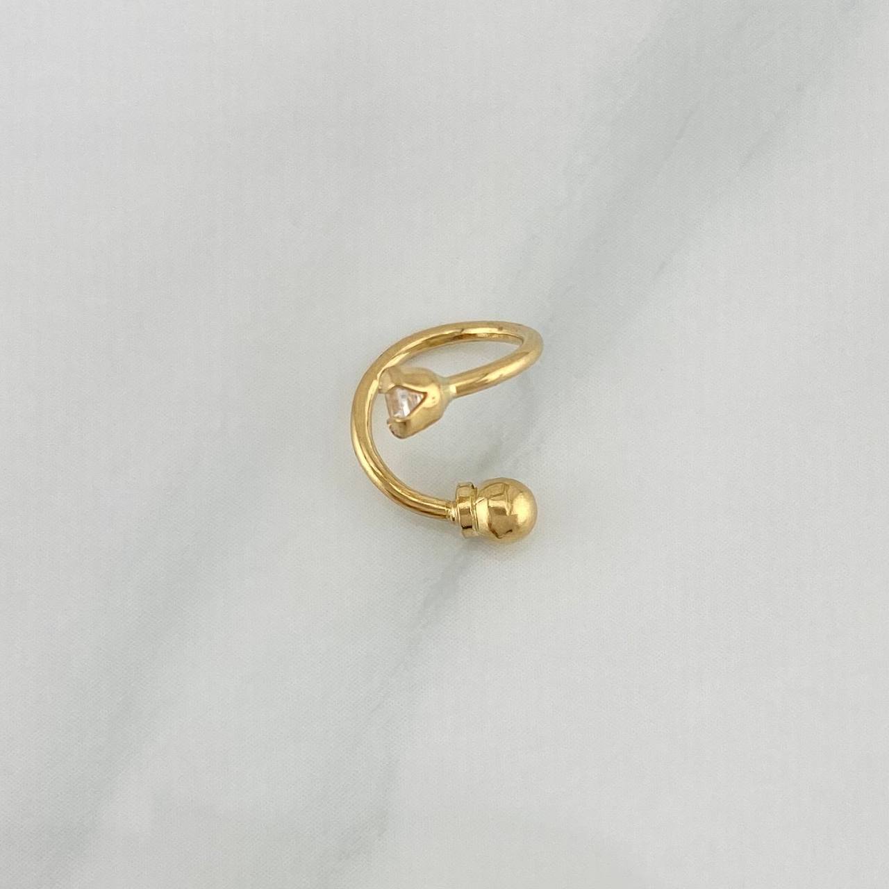 Piercing Espiral Bisel 0.5 g / 1 cm Oro Amarillo 18K
