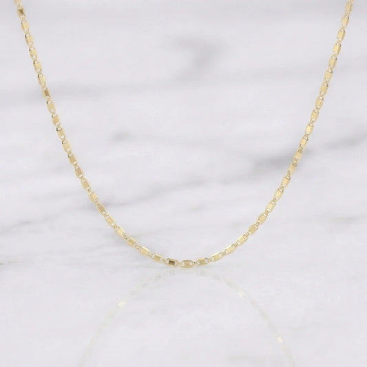 Cadena Escalera Plana 2.5 g / 50 cm / 1.62 mm Oro Amarillo 18K
