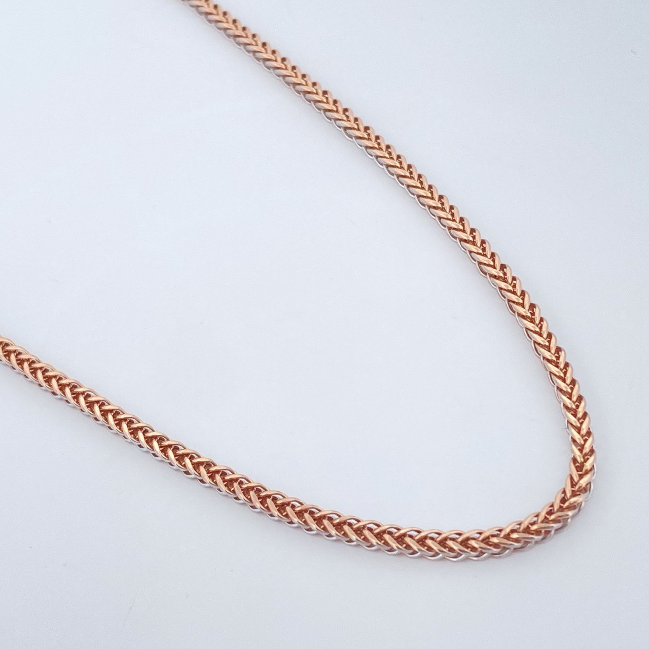 Cadena Franco 8.6gr / 60cm / Dos Oros Blanco Rosa +3 18K &