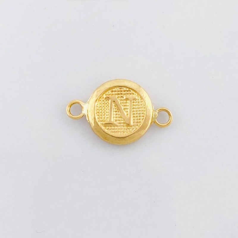 Herraje Circulo Letra N 0.4g / 1.5cm Oro Amarillo 18K