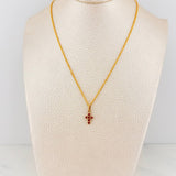 Set Cadena Lazo + Dije Cruz / 1,5 gr / 50 cm Oro Amarillo 18K