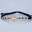 Pulsera Tejida Negra Estrella De David 1gr / Oro 18K $