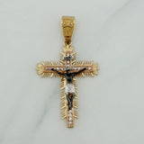Dije Cruz Cristo Milagroso De Buga 5.5 g / 4.8 cm Tres Oros 18K