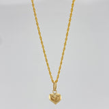 Set Cadena Lazo + Dije Corazón / 1,3 gr / 45 cm Oro Amarillo 18K