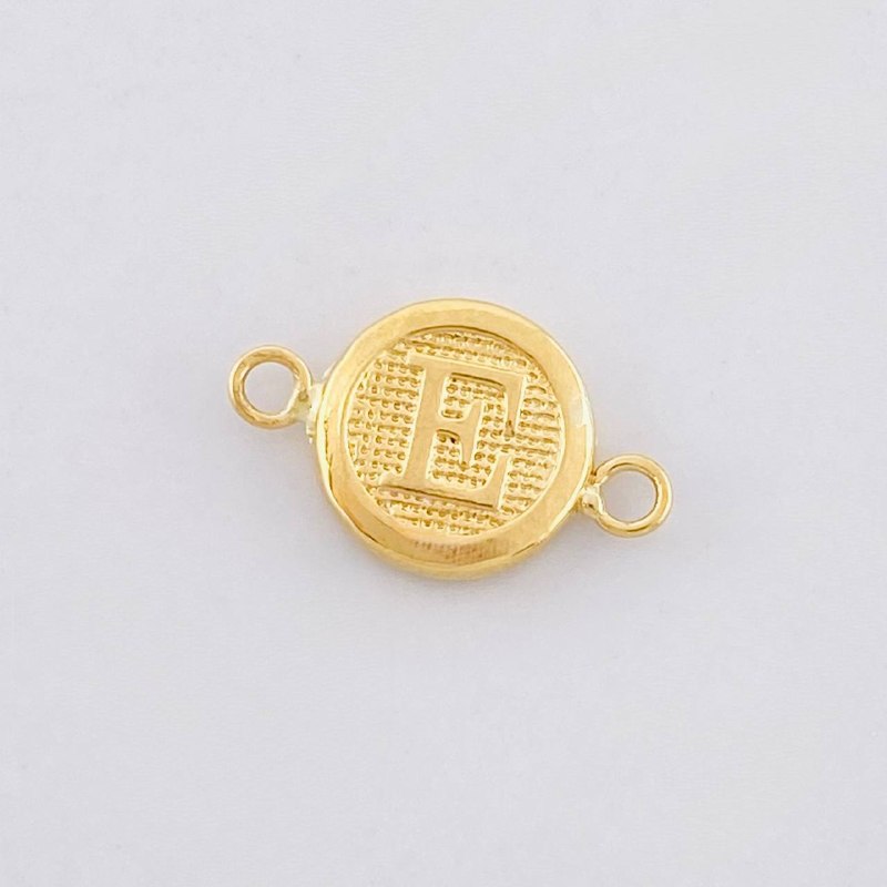 Herraje Circulo Letra E 0.35g / 1.5cm Oro Amarillo 18K