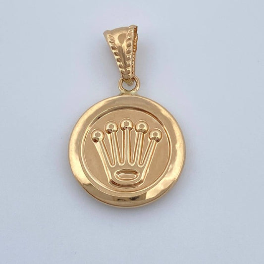 Dije Medalla Corona Rx 1.4gr / 2.5cm / Oro Amarillo 18K &