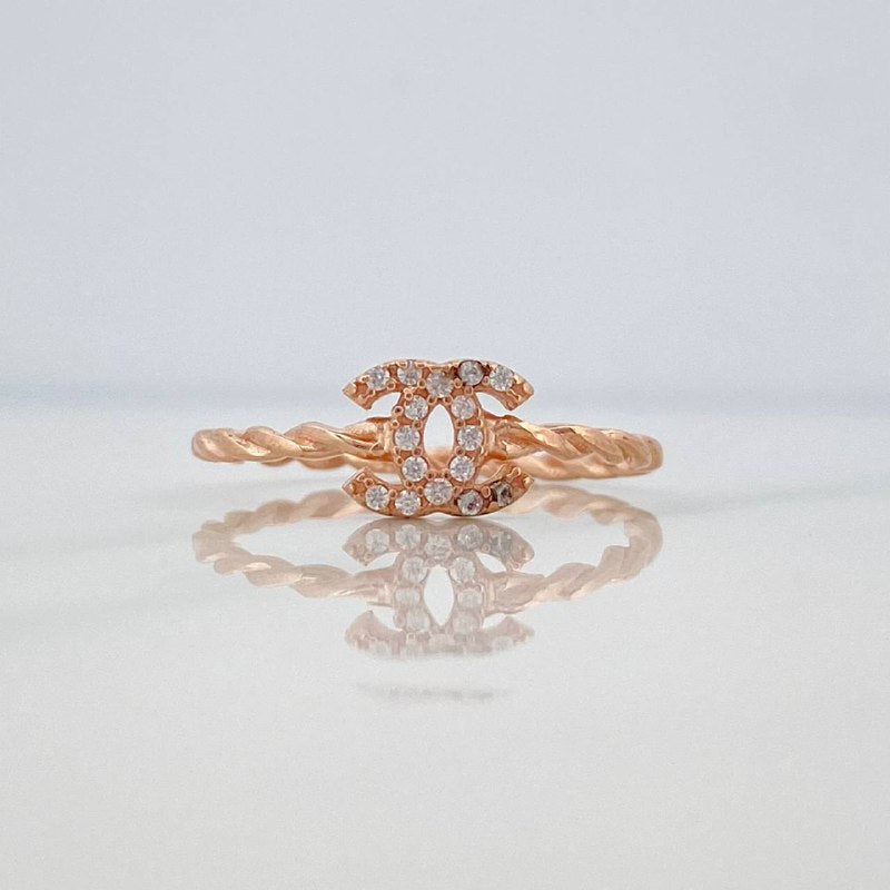 Anillo Ola Cruzada 1.45 g / T6 3/4 Oro Rosa 18K