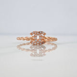 Anillo Ola Cruzada 1.45 g / T6 3/4 Oro Rosa 18K