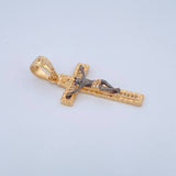 Dije Cruz Cristo Milagroso De Buga 4.1gr / 3.8cm / Dos Oros Negro Amarillo 18K $