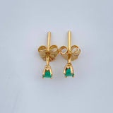 Topos Cuatro Garras Esmeralda 0.8gr / Oro Amarillo 18K %