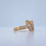 Anillo Butterfly 2.8gr / T7 1/2 / Dos Oros Amarillo Blanco 18K &