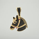 Dije Caballo 13.75 g / 4.6 cm Dos Oros Negro Amarillo 18K