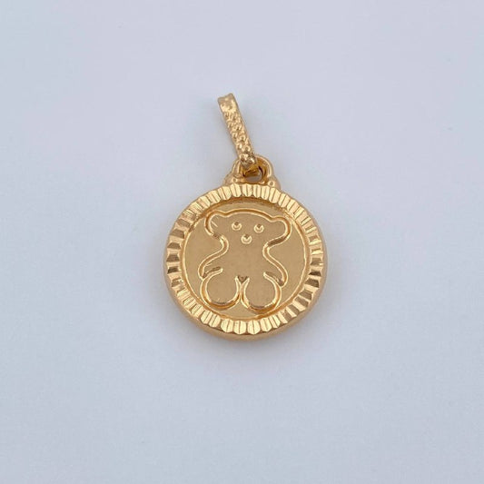 Dije Medalla Oso 0.95gr / 2cm / Oro Amarillo 18K &