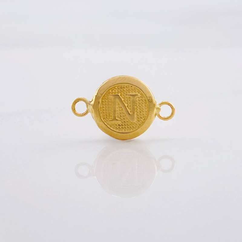 Herraje Circulo Letra N 0.4g / 1.5cm Oro Amarillo 18K