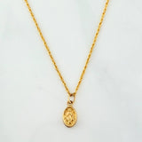 Set Cadena Lazo + Dije Virgen Milagrosa / 1,15 gr / 45 cm Oro Amarillo 18K