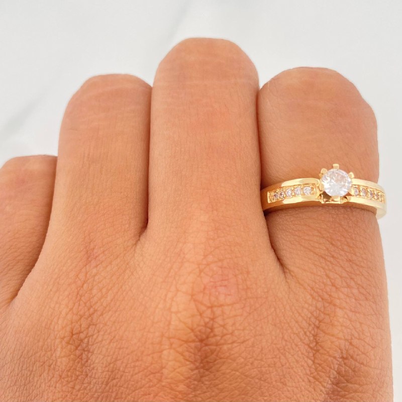 Anillo Solitario Puente 3.5 g / T6 1/4 Oro Amarillo 18K