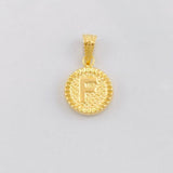 Dije Circulo Letra F 0.6g / 1.7cm Oro Amarillo 18K