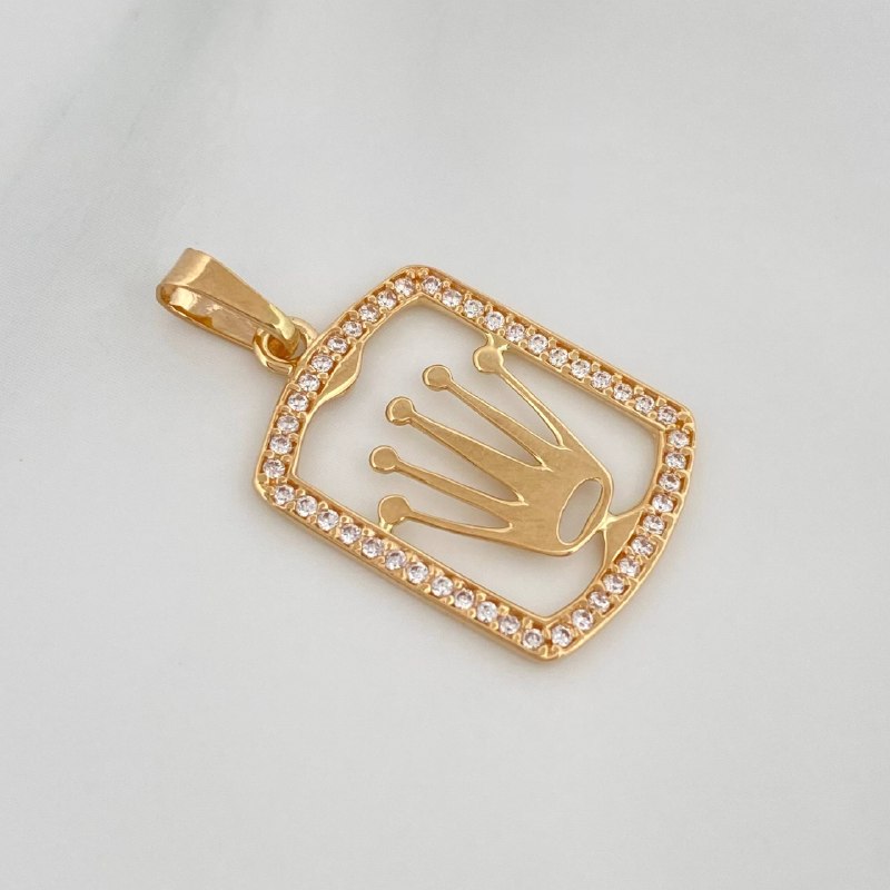 Dije Placa Corona 1.5 g / 2.7 cm Oro Amarillo 18K