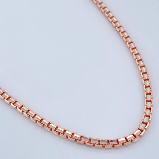 Cadena Veneciana 17.7gr / 60.5cm / Dos Oros Blanco Rosa +3 18K %