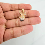 Dije Conejo 2.25 g / 2.3 cm Dos Oros Negro Amarillo 18K