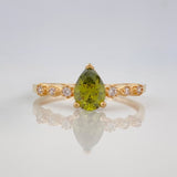 Anillo Solitario Gota 2.15 g / T7 3/4 Oro Amarillo 18K