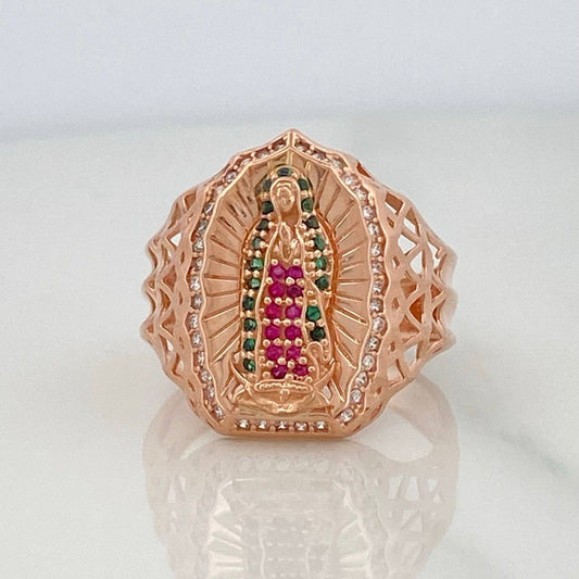 Anillo Virgen De Guadalupe 5.5 g / T9 1/4 Oro Rosa 18K