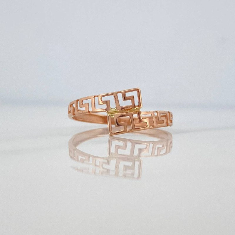 Anillo Tribal Cruzado 1.1 g / T7 1/4 Oro Rosa 18K