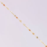Set Cadena Flor Espejo + Dije Cruz / 1.25g / 45cm Oro Amarillo 18K