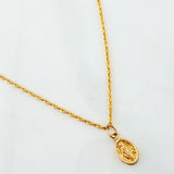 Set Cadena Lazo + Dije Virgen Milagrosa / 1,15 gr / 45 cm Oro Amarillo 18K