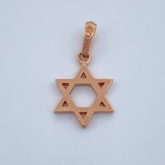 Dije Estrella David 1.4gr / 2.2cm / Oro Rosa 18K &