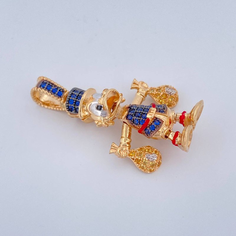Dije Pato Bolsas De Dinero Articulado 6.35gr / 3.5cm / Tres Oros 18K $