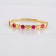Anillo Corazones Intercalados 1.35g / T7 3/4 Oro Amarillo 18K